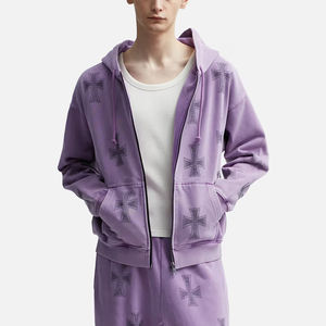 Sweats à capuche en strass pour hommes de qualité supérieure légers et bon marché entièrement personnalisés Sweats à capuche pour hommes en strass avec design dernier cri - Product Image 5