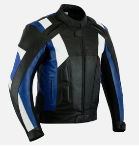 Blousons de moto en cuir véritable et vêtements de course automobile en cuir de vache avec panneaux samtex à quatre voies - Product Image 2