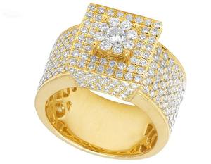 9.00 Carat Iced Out VVS Moissanite Diamant taille ronde Or jaune Bague de fiançailles Hip Hop pour homme Argent sterling 925 - Product Image 3