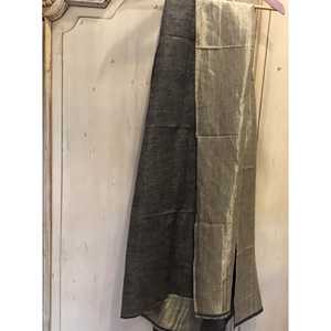 Autumn Spring Summer Classic <b>Pashmina</b> Zari Wrap Printed Wool Polyester Shawl/Collar for Girls High Quality Charcoal/<b>Gold</b>" - Product Image 1