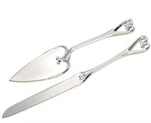 Ensemble de spatules à gâteau en acier inoxydable avec couteau à gâteau, durable et écologique, 2 pièces, décoration de table pour la maison - Product Image 1