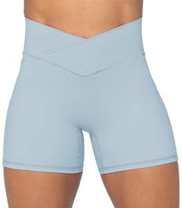 Short de course de gymnastique à séchage rapide pour femmes Short de sport respirant avec taille élastique et bouton de marque personnalisé motif décoré nœud - Product Image 5