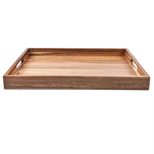 Plateau en bois poli à motif floral minimaliste élégant par Crescent Crafts, fait à la main pour une utilisation domestique confortable et polyvalente - Product Image 1