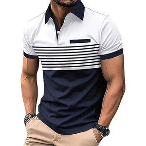 Chemises polos pour hommes Logo personnalisé Couleur unie Coupe classique Maille évacuation de l'humidité Stretch à manches courtes Jersey respirant imprimé - Product Image 1