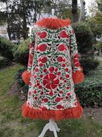 Chaude Antique bohème Look Banjara à la main longue veste Suzani broderie florale mode Sexy fête élégant à la mode naturel