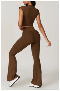 Vêtements de sport Pilates personnalisés de haute qualité, tenues de fitness pour la gym, vêtements d'entraînement taille mi-haute croisée pour femmes, vêtements de sport actifs grande taille avec ceinture - Product Image 2