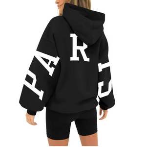 Sudadera con capucha de manga larga con estampado de moda de alta calidad para mujer, sudadera con logotipo personalizado, sudaderas con capucha de gran tamaño de lana, ropa de calle para mujer - Product Image 5