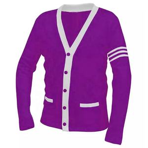 2026 Style hiver Cardigan pull avec couleur personnalisée et broderie pull en tricot sororité université collège pull unisexe - Product Image 5