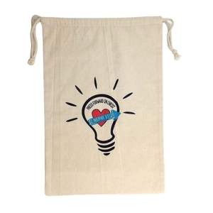 Bolsa con cordón de algodón ecológica de lujo, elegante patrón de letras orgánicas con logotipo personalizado para regalo, promoción de viaje - Product Image 5