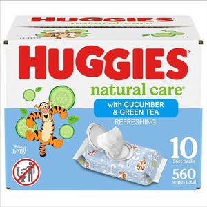 HuggiesNatural Care Lingettes rafraîchissantes pour bébé, hypoallergéniques, parfumées, 10 paquets Flip-Top (560 lingettes au total) - Product Image 2