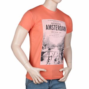 Camiseta estampada de corte ajustado para hombre - Color melocotón - Product Image 1