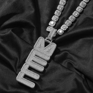 Colgante personalizado Hip Hop New MELL Font, accesorio de collar de letras inglesas de circón vertical simple y de moda - Product Image 6