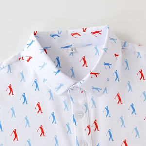 Camiseta de Golf de Alta Calidad en Tejido de Poliéster/Algodón, Manga Corta, Deportiva, Antiarrugas, Sublimada, de Secado Rápido - Product Image 6