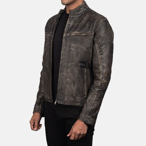 Fashionable Trend High-quality <b>Jacket</b> Attractive Full-grain Real Stand Collar Men Leather <b>Jacket</b> for Men - Product Image 3