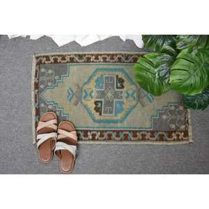 Vintage Beige and <b>Brown</b> <b>Wool</b> Turkish Rug-Patchwork Design Latex Backing Traditional Style 16x25ft - Product Image 4