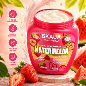 Mascarilla Capilar Sin Enjuague para Cabello Seco, Áspero y Encrespado con Extracto Herbal de Semilla de Fresa y Sandía para Suavidad y Brillo - Product Image 1