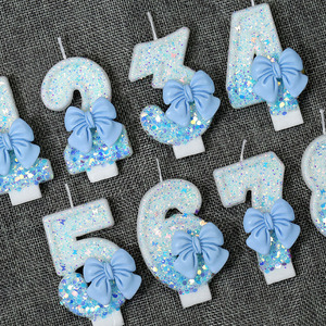 Velas de feliz cumpleaños con forma de número hechas a mano, venta al por mayor de fábrica, decoración de pasteles de parafina, suministros para fiestas - Product Image 2