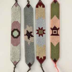 Bracelet en perles de rocaille brodées d'Inde, fait à la main pour femmes et filles, perles de pierre - Product Image 1