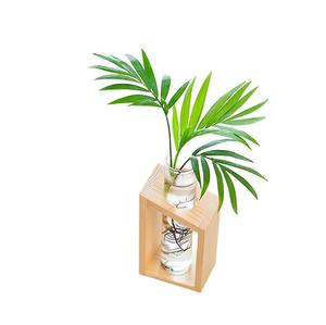 Dernier vase en bois avec tube de verre Vase en verre de haute qualité aspect moderne finition naturelle Vase en verre en bois élégant pour une utilisation de table - Product Image 4