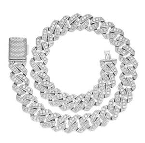 Collier cubain lourd de 20 mm, glacé, avec moissanite VVS, brillance VVS, bijoux hip-hop de luxe pour hommes - Product Image 1