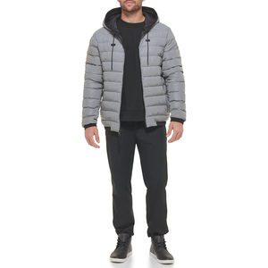 Veste à capuche matelassée pour hommes avec col haut vêtements d'extérieur d'hiver matelassés thermiques chauds pour hommes - Product Image 5