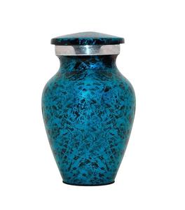 Blue Keepsake Small Urns <b>for</b> Human <b>Ashes</b> Set <b>of</b> 4 with <b>Box</b> & Bags - Blue Urns <b>for</b> <b>Ashes</b> Adult Male & Female - Handcrafted - Product Image 1