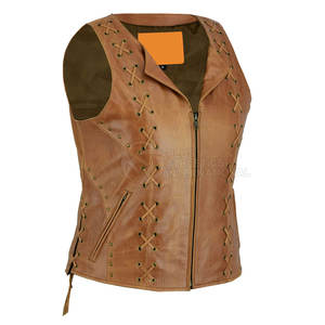 Gilet en cuir pour femme, sur mesure, en cuir de vache, coupe ajustée, fabriqué au Pakistan - Product Image 1