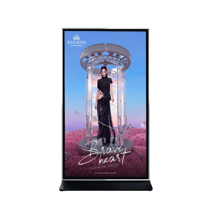 85 inç ev içi LCD kat ayakta reklam ekranı dijital tabela siyah SDK Tv dokunmatik ekran Kiosk 4k açık NAS Totem Kiosk