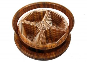 Cesta de fruta seca plegable de madera con forma de manzana, tamaños de 12 "14" cesta plegable hoja corazón flor personalizada cesta de madera - Product Image 2