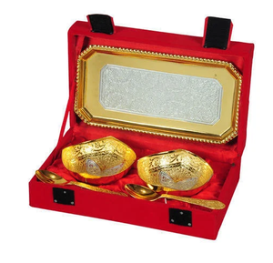 Cuenco redondo de latón para helado de la mejor calidad, cuenco para servir postres, cuenco para helado más vendido, 4 piezas de vajilla usada - Product Image 5