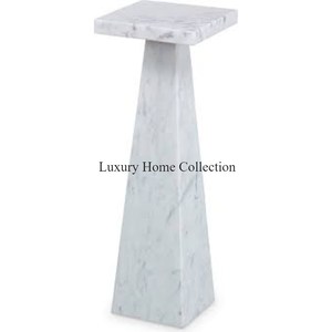 Table d'appoint en marbre au design unique de couleur blanche avec des meubles de salon au design luxueux et des tables à boire de chevet - Product Image 2