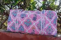 Sac fourre-tout matelassé en coton artisanal, motif géométrique, écologique, avec deux anses, doublure en toile, fermeture éclair, motifs floraux doux, tendance