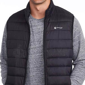 Veste matelassée pour homme, en polyester/nylon, respirante, à séchage rapide, avec fermeture éclair, logo personnalisé, couche chaude d'hiver, vente en gros - Product Image 4