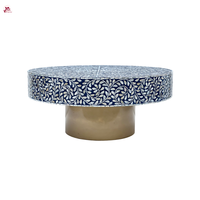 Table basse élégante et moderne en nacre bleue, incrustation de coquillages faite à la main, taille réglable et personnalisable, mobilier pour la maison