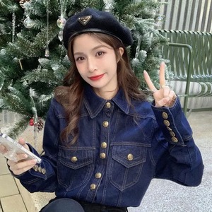 แจ็กเก็ตยีนส์ทรงหลวมสไตล์วินเทจของผู้หญิงใหม่2024ฤดูใบไม้ผลิ - Product Image 3