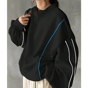 เสื้อพูลโอเวอร์ผู้หญิงทรงหลวมแบบซิป ¼  สำหรับฤดูหนาว  ลายพิมพ์โลโก้ด้วยความร้อน  แฟชั่นใหม่  แบบสั่งทำได้ - Product Image 5