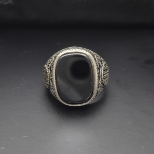 Hot Sale Original Turkish 925 Sterling <b>Silver</b> Onyx <b>Men's</b> Signet <b>Ring</b> Square Gift <b>for</b> <b>Men</b> Light <b>Ring</b> Pave <b>Ring</b> Made in Turkey - Product Image 2