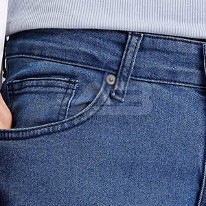 Pantalones vaqueros de calidad superior para hombre más vendidos ropa informal transpirable ligera para verano patrón sólido de cintura media a la venta - Product Image 4