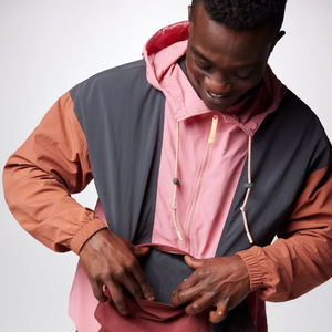 Veste coupe-vent personnalisée pour homme et femme 100% polyester imperméable avec fermeture éclair Doublure en maille - Product Image 5