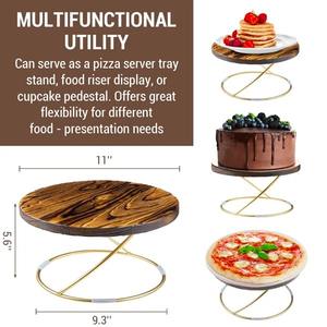 Moderno Soporte para Tartas de Madera y Metal, Apto para Uso Doméstico, Servir en Fiestas y Celebraciones, Hecho a Mano en India - Product Image 6