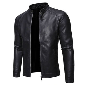 Chaqueta de motorista de piel de oveja auténtica para hombre al por mayor, chaqueta de motorista recubierta de talla grande, forro negro acolchado, decoración de piel, bolsillos de invierno - Product Image 1