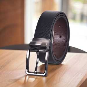 Two Double Sided Formal Reversible Alloy Buckle <b>Pin</b> Belts Genuine Leather Black Brown Custom Size Apparel Accessory Formal Meets - Product Image 4