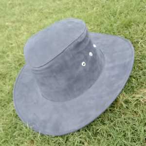 Tom Mix corona abierta sombrero de cuero negro Vintage vaquero elegante cuero genuino ala cubo sol cubo protección UV sombreros de playa - Product Image 5