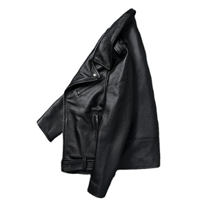 Veste de moto en cuir de vachette de haute qualité pour hommes manteau court de motard en toile à capuche printemps hiver nouvelle veste en cuir naturel pour hommes - Product Image 6