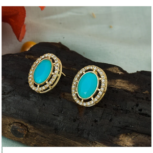 Pendientes tops diseñador colorido diamante trabajo estilo indio calidad premium tachuelas Bali pendientes de Aro para mujer pendiente de cadena - Product Image 4