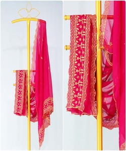 Traje negro de dos piezas de tres piezas con vestido estampado de algodón paquistaní Dupattas para damas Eid y ropa de fiesta - Product Image 1