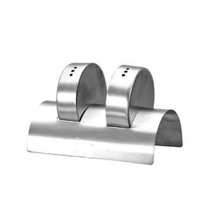 Ensemble de salière et poivrière moderne-Petit acier inoxydable avec support - Product Image 2