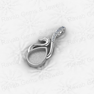 Más vendidos Plata de Ley 925 10x14mm pera Cisne pájaro encanto Base en blanco colgante ajuste resina y cenizas trabajo leche materna joyería - Product Image 5