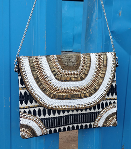 Magnifiquement brodé graines perles pochette femmes épaule suspendu sac de fête de mariage belle couleur sac à main par glowin fashion - Product Image 5