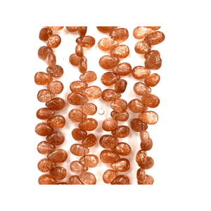 ลูกแพร์ลายซันสโตนธรรมชาติคุณภาพสูงแบบหยดหินควอตซ์เรียบขนาดประมาณ5-7มม. 4มม. 6มม. สำหรับการทำเครื่องประดับ - Product Image 3